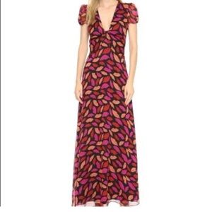 Diane von Furstenberg Adrienne silk maxi dress with a lips print